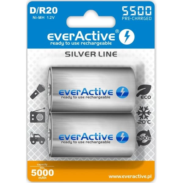 Genopladeligt batteri EverActive EVHRL20-5500 5000 mAh 1,2 V (2 enheder)