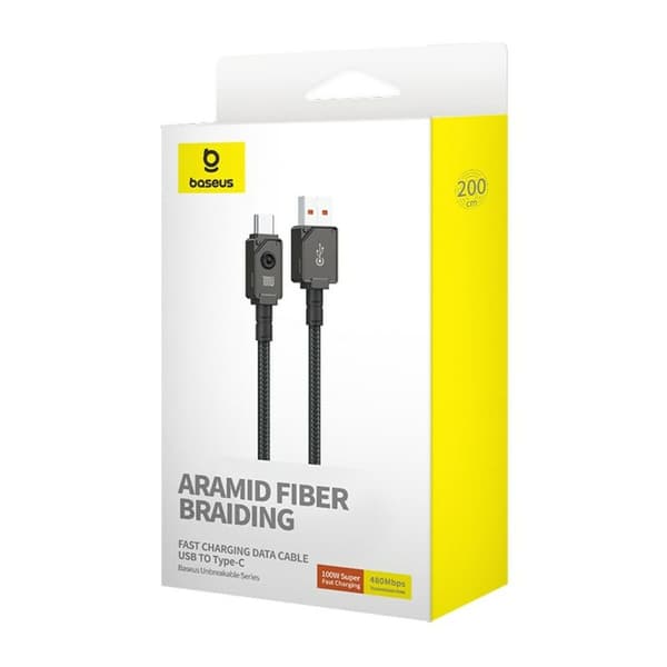 USB A till USB-C Kabel Baseus P10355801111-01 Svart 2 m