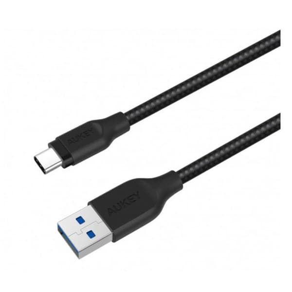 USB A til USB-C-kabel Aukey CB-AC2 BK Sort 2 m