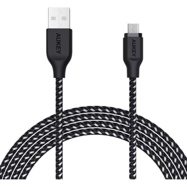 USB-kabel til micro USB Aukey CB-AM2 Hvid Sort 2 m
