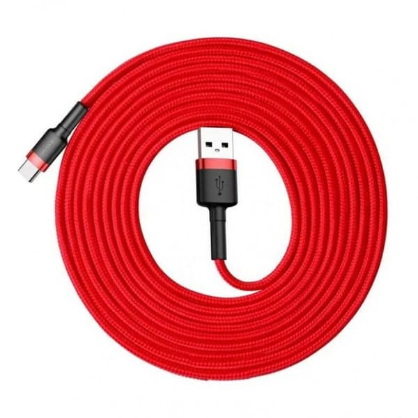 USB A till USB-C Kabel Baseus CATKLF-U09 Svart Röd 3 m