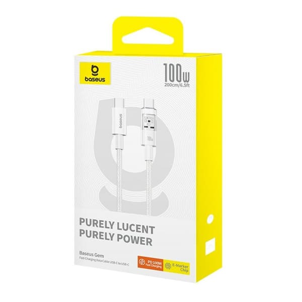 USB-C - USB-C kaapeli Baseus P10373000211-01 Valkoinen 2 m