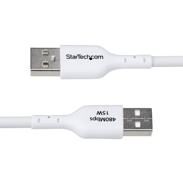 USB-kabel Startech USB2AC3MNCWHE Vit 3 m