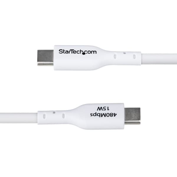 USB-kabel Startech USB2AC3MNCWHE Vit 3 m
