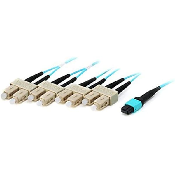 Fiber optic cable - EQUIP - 25557407 - 7 m - OM4 - MTP 4X SC Cyan