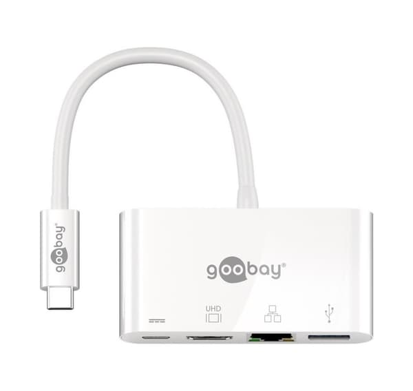 Goobay, USB-C Dock, USB-C Multiport Adapter (HDMI + Ethernet, PD), 62105