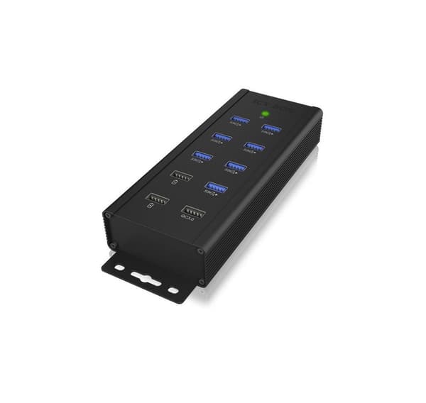 Raidsonic, USB-hubb, 7-portars industrihubb, IB-HUB1703-QC3