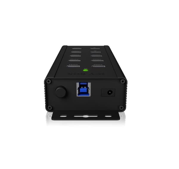 Raidsonic, USB-hubb, 7-portars industrihubb, IB-HUB1703-QC3