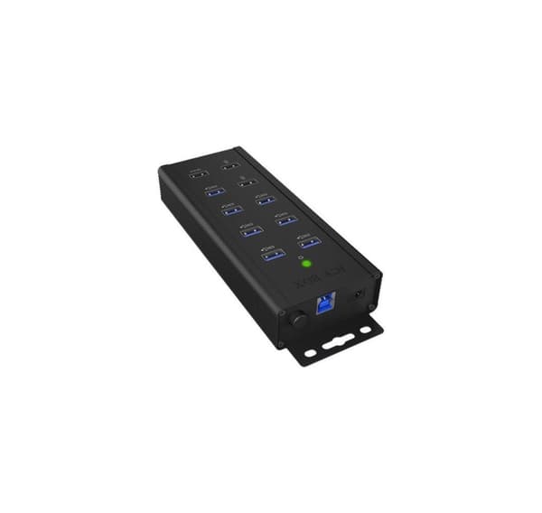 Raidsonic, USB-hubb, 7-portars industrihubb, IB-HUB1703-QC3