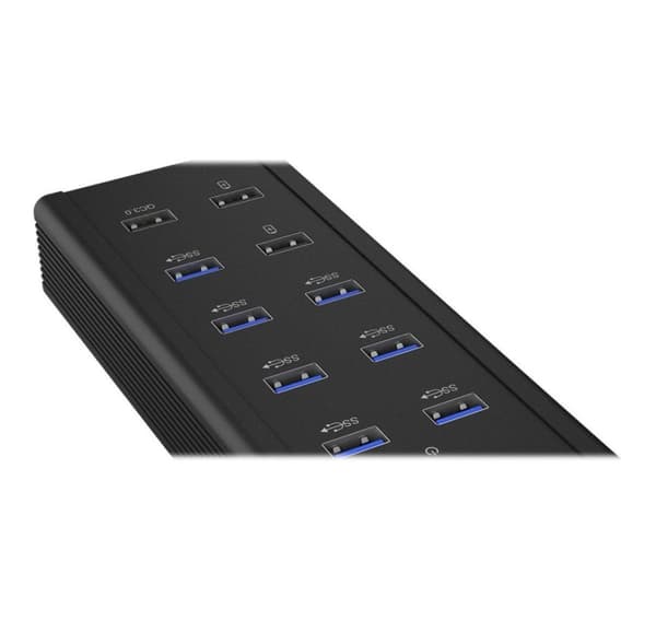 Raidsonic, USB-hubb, 7-portars industrihubb, IB-HUB1703-QC3