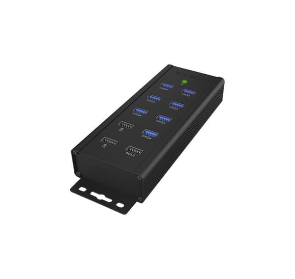 Raidsonic, USB-hubb, 7-portars industrihubb, IB-HUB1703-QC3