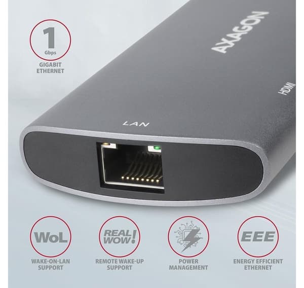 AXAGON, SuperSpeed USB-C Combo 6in1 Hub, HMC-6M2