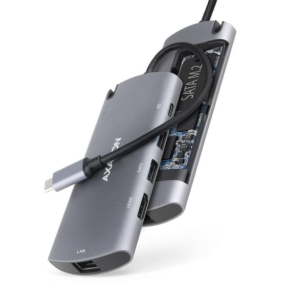 AXAGON, SuperSpeed ​​USB-C Combo 6in1 Hub, HMC-6M2