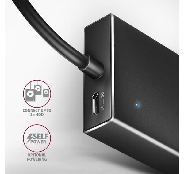 AXAGON, SuperSpeed USB-A FLAT Hub, HUE-F7A