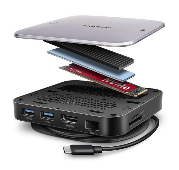 AXAGON, USB-C 10Gbps UFO 9in1 Hub, HMC-UFO