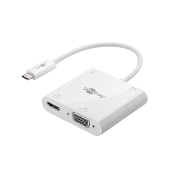 Goobay, USB-C Dock, USB-C multiportadapter HDMI + VGA + PD 100 W, 52418
