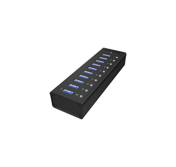Raidsonic, USB Hub, 10 portar USB 3.0 Hub, Icy Box IB-AC6110