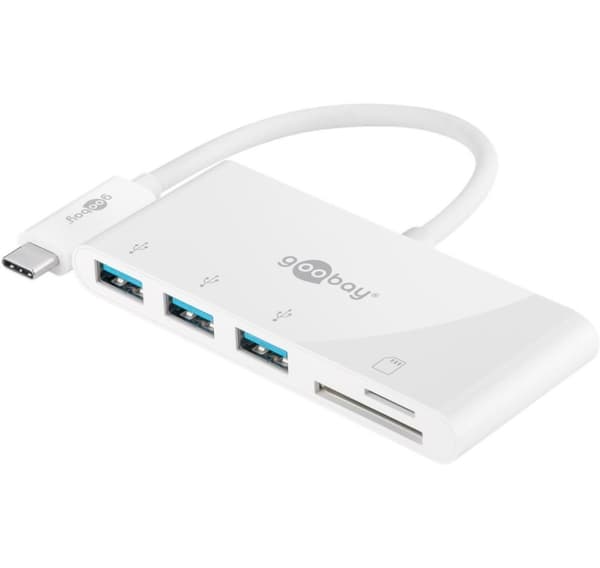 Goobay, USB-C Multiport Adapter till 3x USB-A, kortläsare, 40759