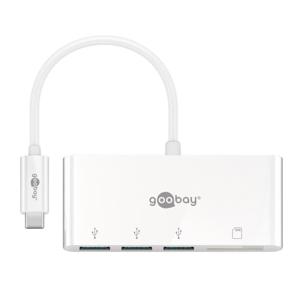 Goobay, USB-C Multiport Adapter till 3x USB-A, kortläsare, 40759