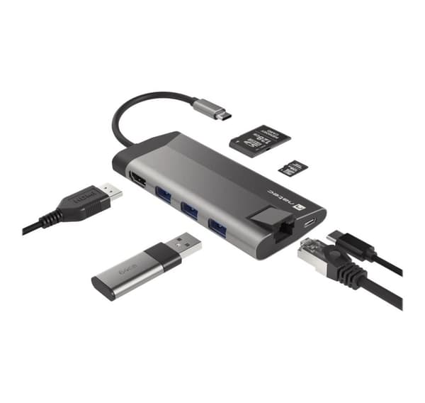 Natec, USB-C-telakointiasema, USB-C-moniporttinen sovitin, NMP-1690