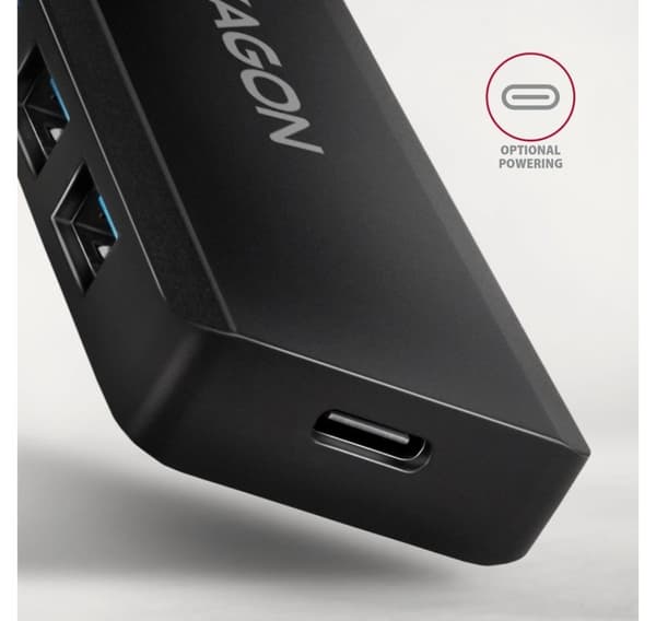 AXAGON, Travel fyra-ports USB-A 5Gbps nav, HUE-C1A