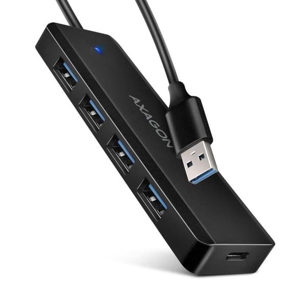 AXAGON, Travel fyra-ports USB-A 5Gbps nav, HUE-C1A