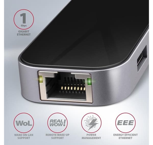 AXAGON, SuperSpeed ​​USB-C COMBO 6i1 Hub, HMC-6GL