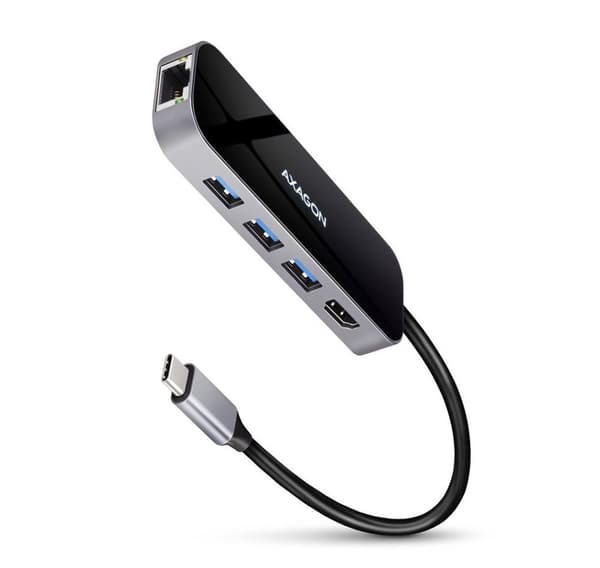 AXAGON, SuperSpeed ​​USB-C COMBO 6i1 Hub, HMC-6GL