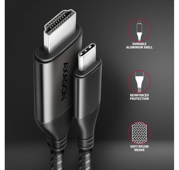 AXAGON, USB-C til HDMI, Aktiv konverter