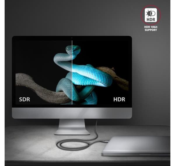 AXAGON, USB-C til HDMI, Aktiv konverter