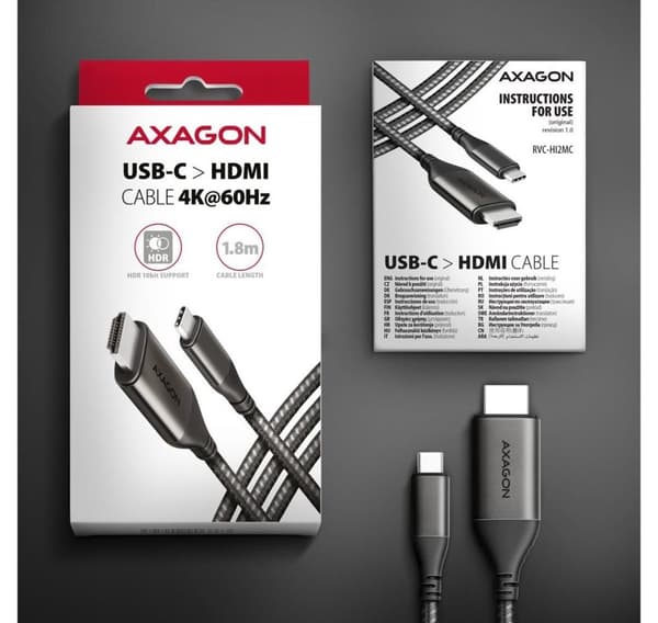 AXAGON, USB-C til HDMI, Aktiv konverter
