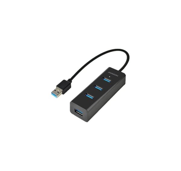 AXAGON, USB 3.0-hubb med fyra portar med snabbladdning och strömstöd, HUE-S2B