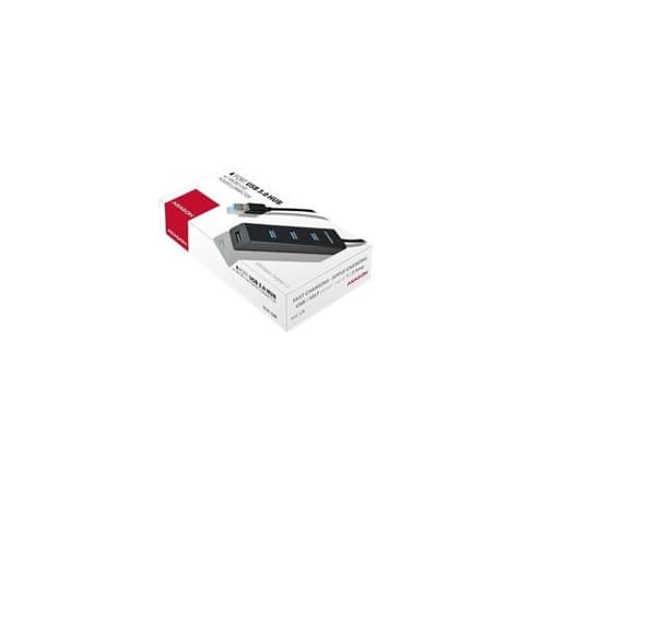 AXAGON, USB 3.0-hubb med fyra portar med snabbladdning och strömstöd, HUE-S2B