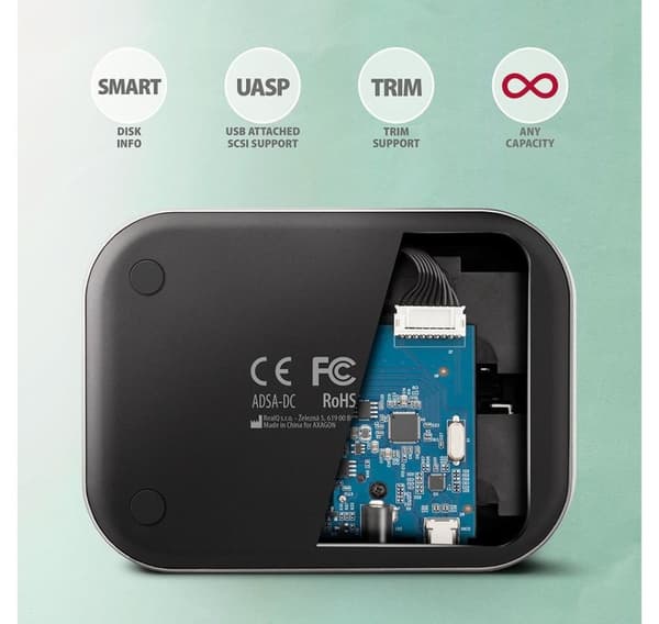 AXAGON, SuperSpeed USB DUAL 2,5"/3,5" HDD/SSD DUAL docka, ADSA-DC