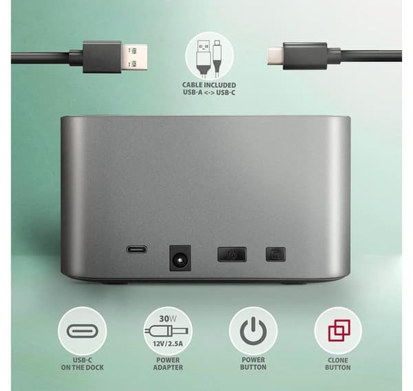 AXAGON, SuperSpeed USB DUAL 2,5"/3,5" HDD/SSD DUAL docka, ADSA-DC