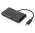 Miniatyrbilde 1 av 7: Digitus, USB-C grafikkadapter, USB-C 3-i-1 trippelskjermadapter (HDMI, DP, VGA)