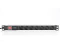 Miniatyrbillede 6 af 6: Digitus, 1U aluminium PDU, rackmonterbar, 7x sikkerhedsudtag 16A stik, 250VAC 50/60Hz, kontakt, overspændingsbeskyttelse, DN-95407