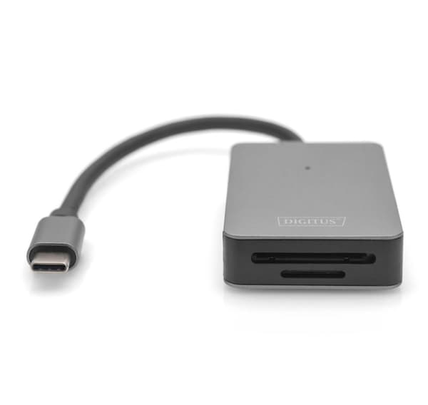 Digitus, USB-C kortläsare, 2 portar, hög hastighet, DA-70333