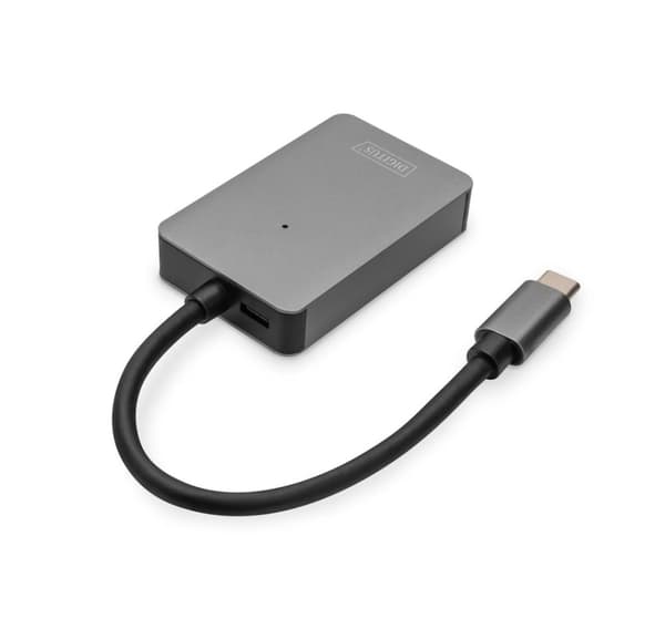 Digitus, USB-C kortläsare, 2 portar, hög hastighet, DA-70333