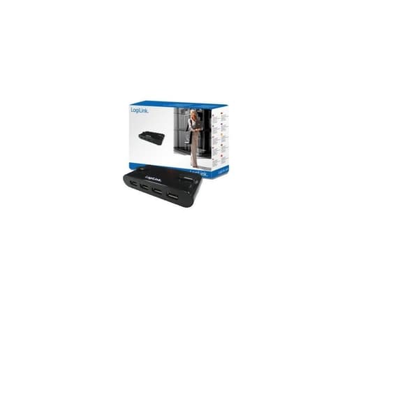Logilink, USB Hub, USB 2.0 Hub-4 port med strømadapter