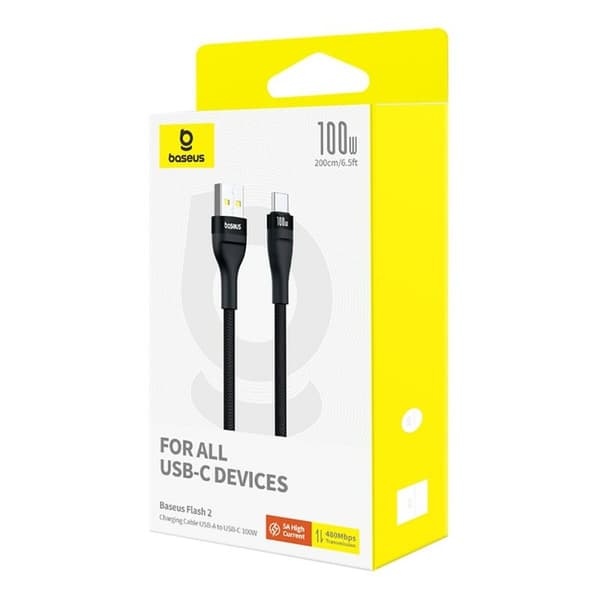 USB A til USB-C-kabel Baseus P10311804111-01 Sort 2 m
