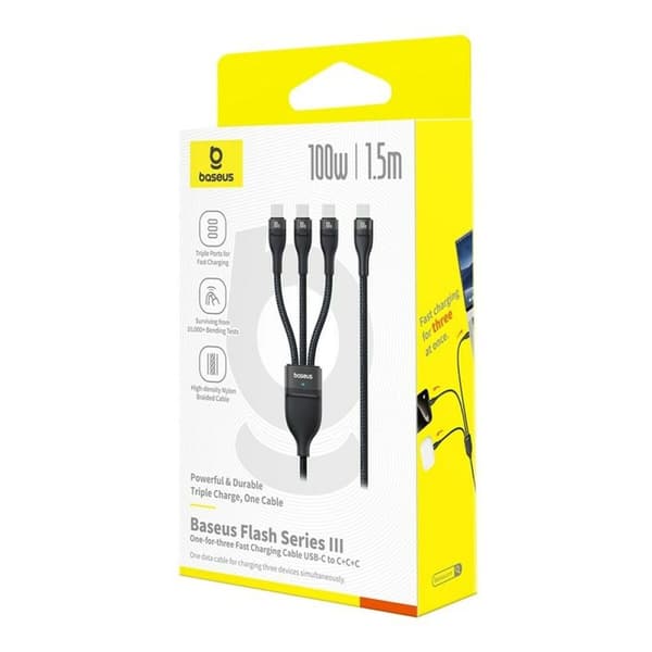 USB-C til USB-C-kabel Baseus P10377503111-00 Sort 1,5 m