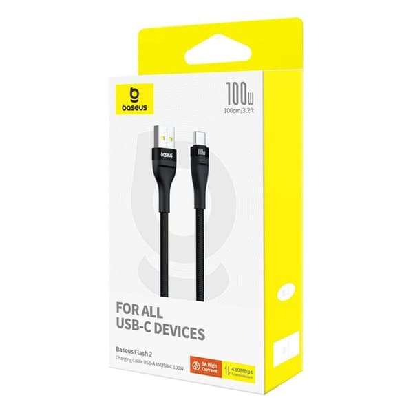 USB A till USB-C Kabel Baseus P10311804111-00 Svart 1 m