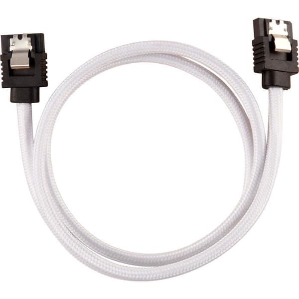 CORSAIR Premium SATA 6 Gbps vit mantlad kabel 60cm rak - (CC-8900253)
