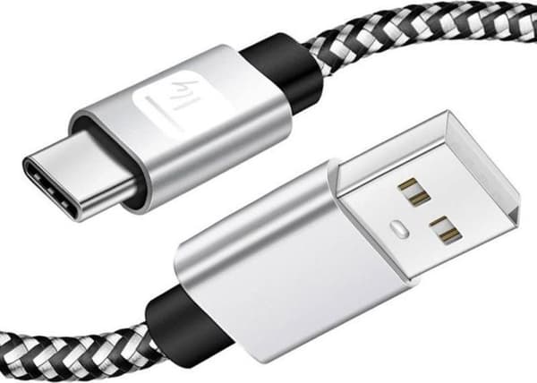 Techly - ICOC MU2AC-010-AL - USB 2.0 Type-C till Type-A kabel 1 m 3A flätad snabbladdning