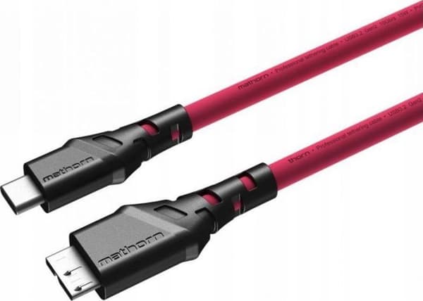 Kabel för data för Eaton-industrin - MTC-530M - USB-kabel Mathorn, Fotokabel 5 m 10 Gbit/s USB C - MicroB Magenta