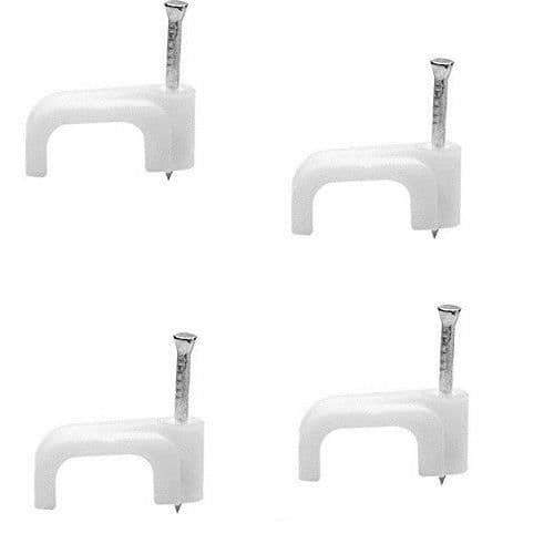 Bulk Hardware-klipp för slim fit koaxialkabel Shotgun 10mm Vit Paket med 2 - BH04441