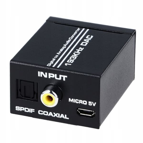KONVERTER OPTISK KOAXIAL TOSLINK TILL 2x RCA CINCH