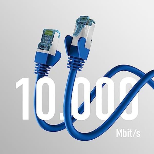 Patchkabel RJ45 - EFB-ELEKTRONIK - Kategori 7 - 25 m - RJ45-kontakt Cat.6a - Blå färg