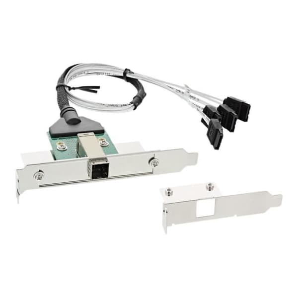 Intern kabel SAS till extern - InLine - 27659B - 4 vägar - 50 cm - Mini SAS HD (SFF-8644) Svart, Silver